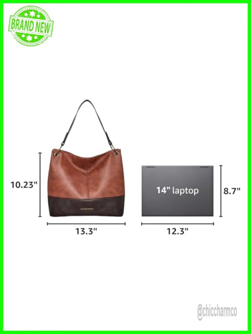 Vegan Leather Hobo Shoulder Bag Slouchy Tote Purse Large Capacity